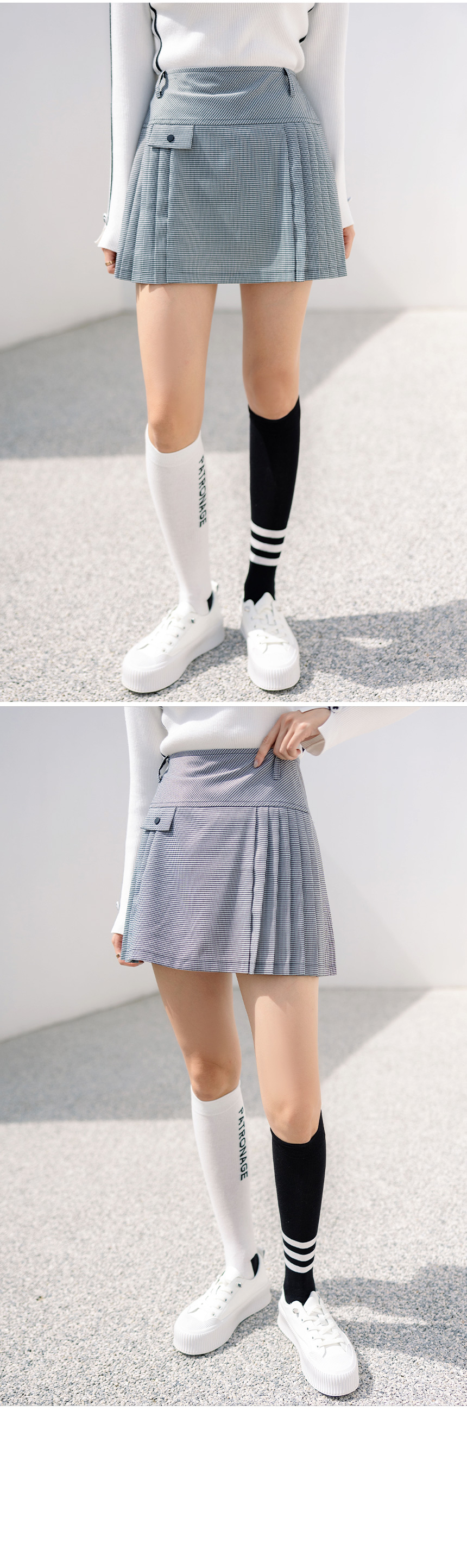 QoG】[ゴルフウェア] サイドポケットプリーツスカート(インナーパンツ 